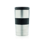 Tasses thermos en inox avec bande en silicone 300 ml Silicone couleur argenté troisième vue