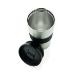 Tasses thermos en inox avec bande en silicone 300 ml Silicone couleur argenté sixième vue