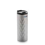 Mug original au design géométrique en acier inoxydable 350ml Geometric couleur argenté avec zone d'impression