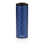Mug original au design géométrique en acier inoxydable 350ml Geometric couleur bleu foncé vue avec logo