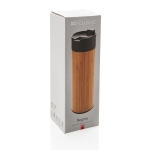 Mug isotherme en bambou et couvercle anti-goutte 450 ml Wood couleur bois deuxième vue avec boîte