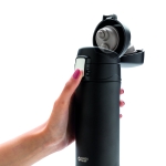 Petit thermos imprimé en acier inoxydable 300ml Swiss Peak Mini couleur noir troisième vue