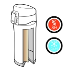 Petit thermos imprimé en acier inoxydable 300ml Swiss Peak Mini couleur noir septième vue