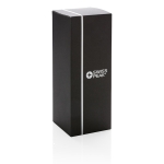 Petit thermos imprimé en acier inoxydable 300ml Swiss Peak Mini couleur noir deuxième vue avec boîte
