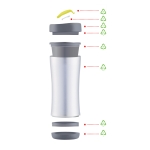 Mugs isothermes personnalisés recyclables et démontables 225ml Boom couleur vert quatrième vue