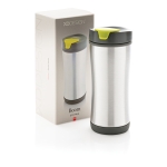 Mugs isothermes personnalisés recyclables et démontables 225ml Boom couleur vert vue avec boîte
