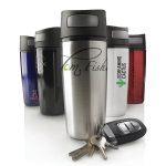 Verres thermos imprimés avec ouverture par pression 300ml Original couleur noir vue avec plusieurs logo