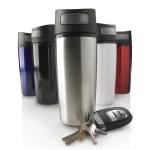 Verres thermos imprimés avec ouverture par pression 300ml Original couleur argenté vue générale