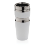 Mugs thermos en acier et plastique au design ergonomique 350ml Contour couleur blanc
