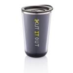 Verres thermiques en acier inoxydable au design moderne 350ml Trendy couleur noir vue avec logo