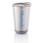 Verres thermiques en acier inoxydable au design moderne 350ml Trendy couleur gris vue avec logo