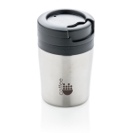 Mug isotherme personnalisé très petits et compacts 160ml Coffee couleur argenté vue avec logo
