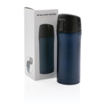 Mug iostherme personnalisé avec ouverture anti-goutte 300 ml Hot&Cold couleur bleu foncé vue avec boîte