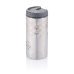 Petit mug isotherme en inox au design original 300ml Art Mini couleur argenté vue avec logo