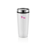 Mug thermique personnalisé en acier avec intérieur en PP 350 ml Spot couleur blanc vue avec logo