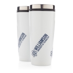 Mug thermique personnalisé en acier avec intérieur en PP 350 ml Spot couleur blanc deuxième vue avec logo