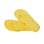 Tongs avec semelle EVA et sangle transparentes, taille 36-38 Pool couleur jaune première vue