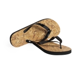 Tongs avec semelle en EVA à effet liège, taille 36-38 Cork Design couleur noir première vue