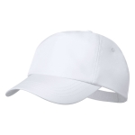 Casquette en RPET avec logo en quadrichromie et velcro Recycle RPET couleur blanc première vue