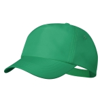 Casquette en RPET avec logo en quadrichromie et velcro Recycle RPET couleur vert première vue