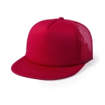Casquette en polyester, visière plate rembourrée et dos en maille Surf couleur rouge première vue