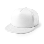 Casquette en polyester, visière plate rembourrée et dos en maille Surf couleur blanc première vue