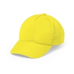 Casquette colorée à bouton en microfibre douce avec logo Unique couleur jaune première vue