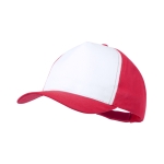 Casquette en polyester à face avant blanche sublimable Impact Sublim couleur rouge première vue