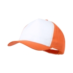 Casquette en polyester à face avant blanche sublimable Impact Sublim couleur orange première vue