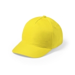 Casquette colorée pour enfants à 5 panneaux avec velcro Explore couleur jaune première vue