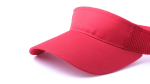 Visière personnalisée en polyester avec latéraux rembourrés Sport couleur rouge deuxième vue