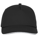 Casquette en coton 175 g/m², visière avec ligne blanche ClearLine Pro couleur noir deuxième vue frontale