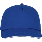 Casquette en coton 175 g/m², visière avec ligne blanche ClearLine Pro couleur bleu deuxième vue frontale