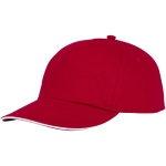 Casquette en coton 175 g/m², visière avec ligne blanche ClearLine Pro couleur rouge deuxième vue frontale