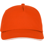 Casquette en coton 175 g/m², visière avec ligne blanche ClearLine Pro couleur orange deuxième vue frontale