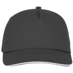 Casquette en coton 175 g/m², visière avec ligne blanche ClearLine Pro couleur gris foncé deuxième vue frontale