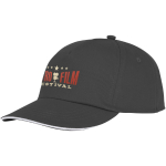 Casquette en coton 175 g/m², visière avec ligne blanche ClearLine Pro couleur gris foncé vue impression transfert