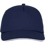 Casquette en coton 175 g/m², visière avec ligne blanche ClearLine Pro couleur bleu marine deuxième vue frontale