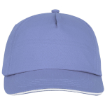Casquette en coton 175 g/m², visière avec ligne blanche ClearLine Pro couleur bleu ciel deuxième vue frontale