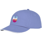 Casquette en coton 175 g/m², visière avec ligne blanche ClearLine Pro couleur bleu ciel vue impression transfert