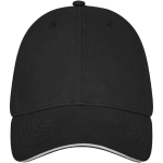 Casquette en coton 260 g/m² à 6 panneaux avec boucle ClearLine Metal couleur noir deuxième vue frontale