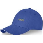 Casquette en coton 260 g/m² à 6 panneaux avec boucle ClearLine Metal couleur bleu vue impression transfert