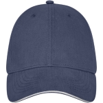 Casquette en coton 260 g/m² à 6 panneaux avec boucle ClearLine Metal couleur bleu marine deuxième vue frontale