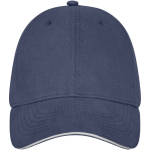 Casquette en coton 260 g/m² à 6 panneaux avec boucle couleur bleu marine