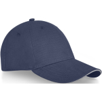 Casquette en coton 260 g/m² à 6 panneaux avec boucle couleur bleu marine vue latérale