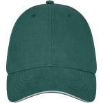 Casquette en coton 260 g/m² à 6 panneaux avec boucle ClearLine Metal couleur vert foncé deuxième vue frontale