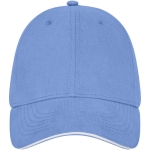 Casquette en coton 260 g/m² à 6 panneaux avec boucle ClearLine Metal couleur bleu ciel deuxième vue frontale