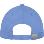 Casquette en coton 260 g/m² à 6 panneaux avec boucle ClearLine Metal couleur bleu ciel deuxième vue arrière