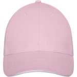 Casquette en coton 260 g/m² à 6 panneaux avec boucle ClearLine Metal couleur rose clair  deuxième vue frontale