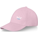 Casquette en coton 260 g/m² à 6 panneaux avec boucle ClearLine Metal couleur rose clair  vue impression transfert